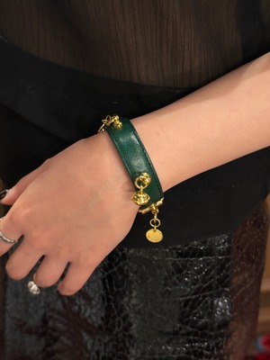 PRADA / vintage charm leather bracelet.(o)