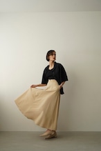 CLANE クラネ　W FACE FRONT ZIP FLARE SKIRT ベージュ