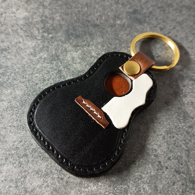 Guitar Key Ring RS (Round Shoulder / Buttero Leather)