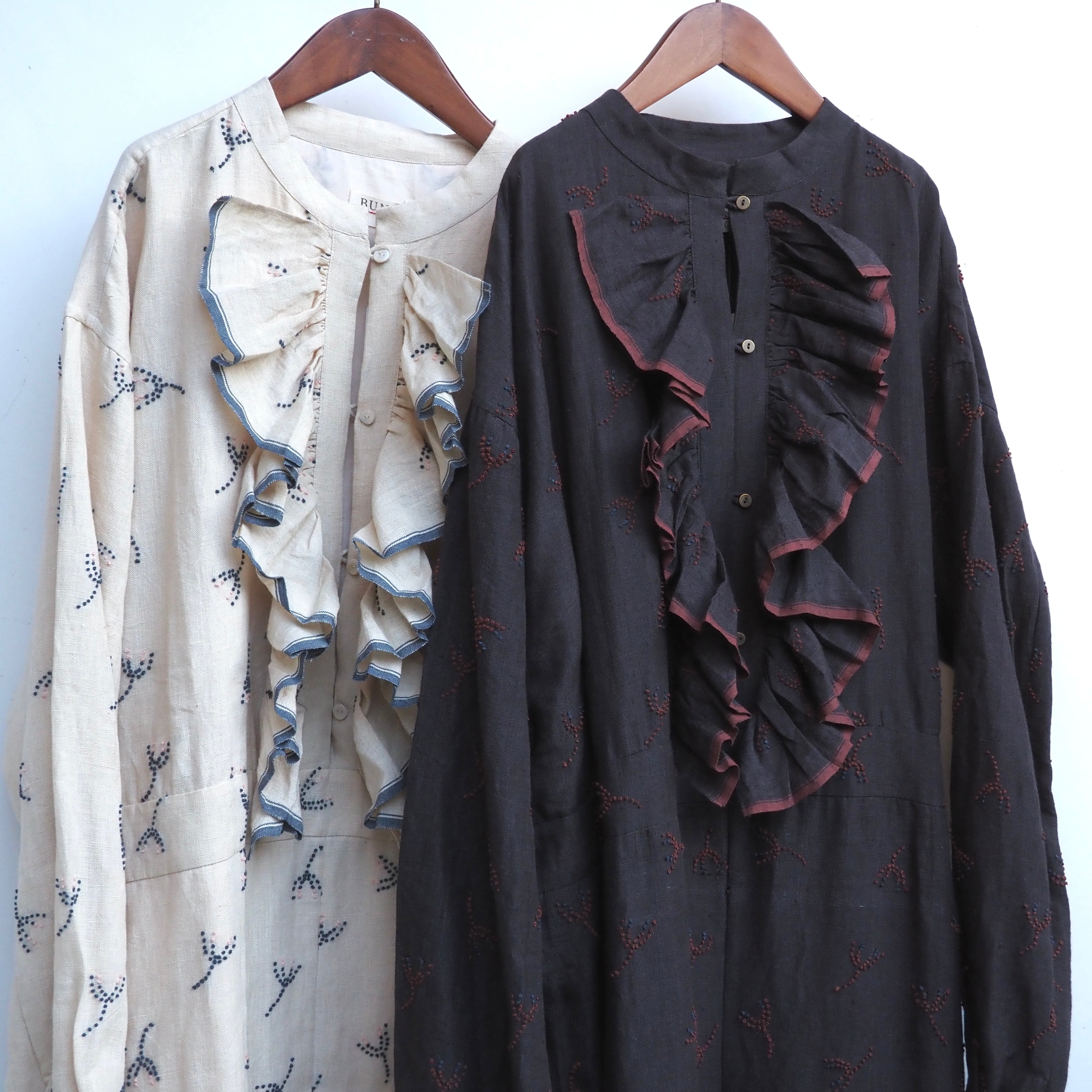 BUNON/Linen Over Jacket /カバーオール (ecru・black)