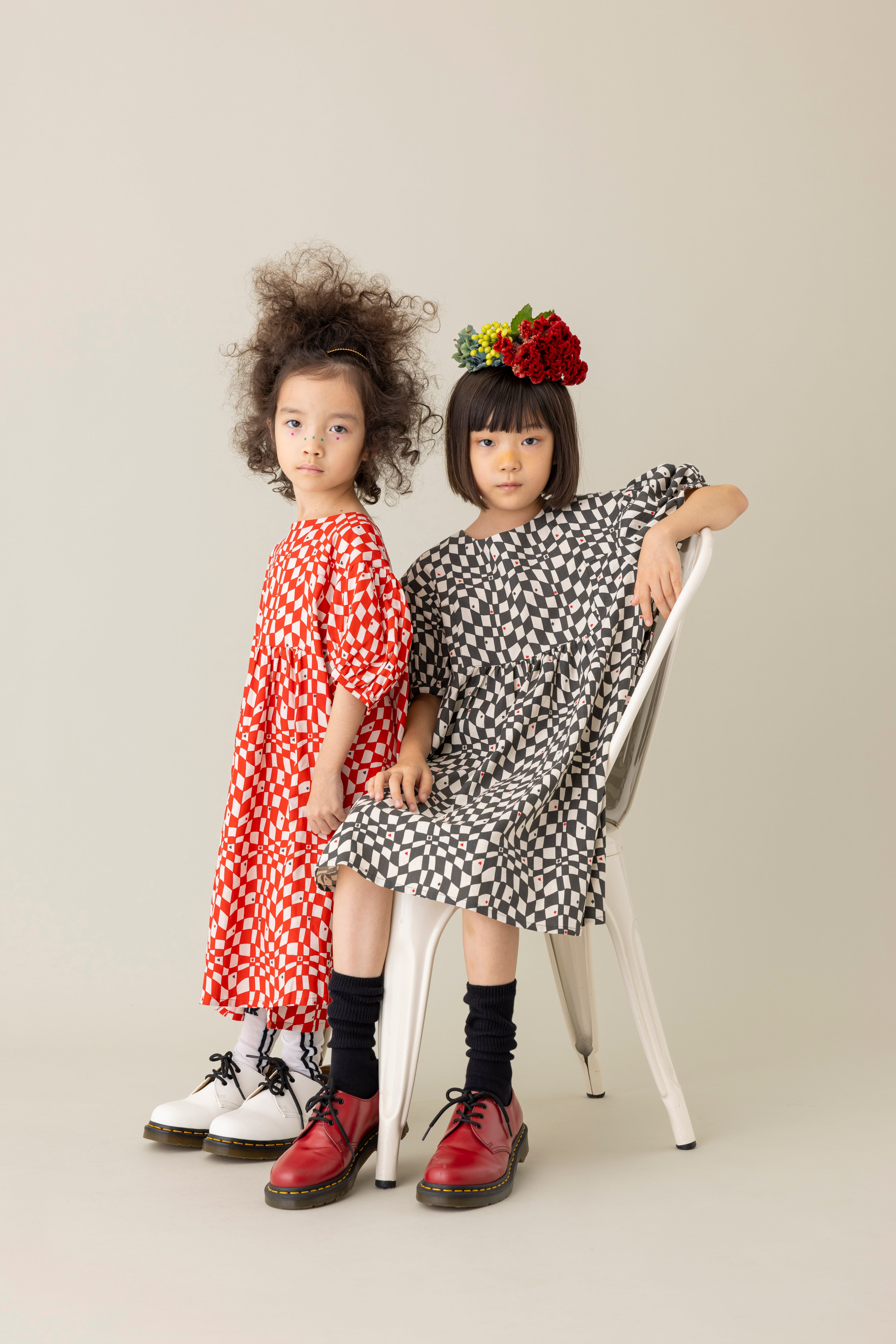 folkmade（フォークメイド）ワンピース 24SS】folkmade（フォークメイド）cotton linen playing card dress