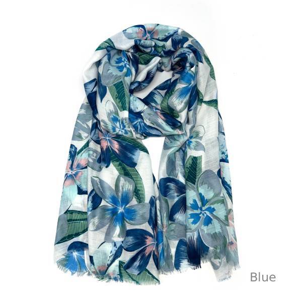 フラワー柄ストール 大判ストール ユニセックス ビスコースコットン 3