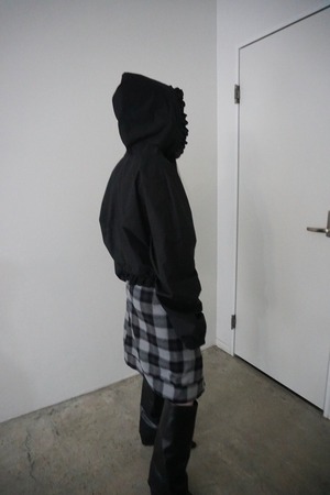 LACE TRIM HOOD JACKET　(BLACK) 2509-94-221