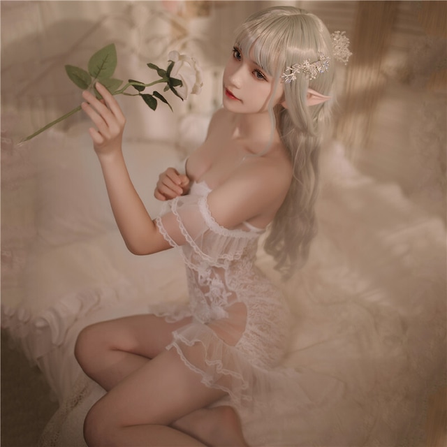 （4点）花嫁 絶対可愛い 透かし彫り レース 透视感 Lolita セクシーランジェリー59698170