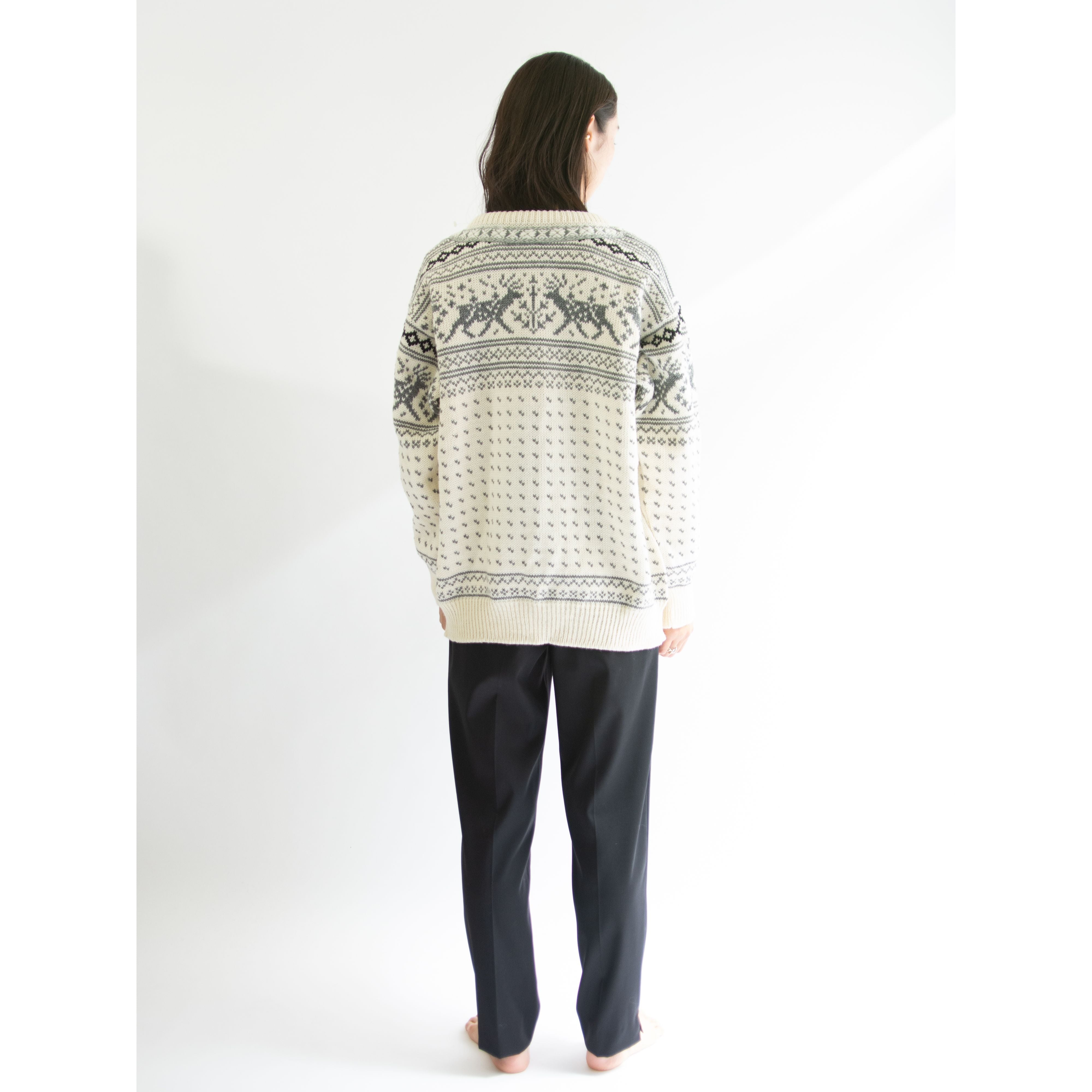 DALE of NORWAY】80's Dead Stock 100% Wool Nordic Cardigan（ダーレ