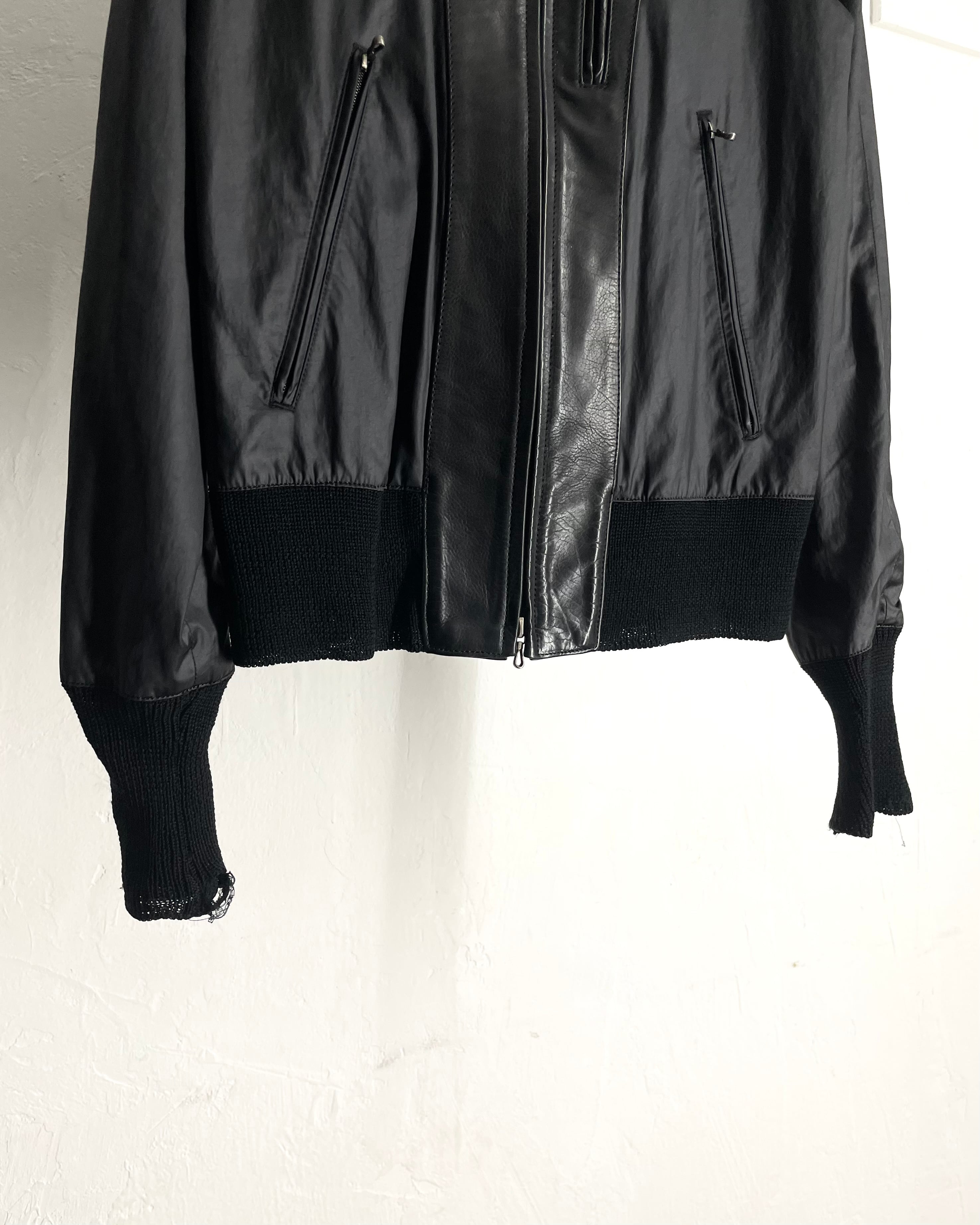 The Viridi-anne Leather×Nylon Switching Jacket | VOLAR