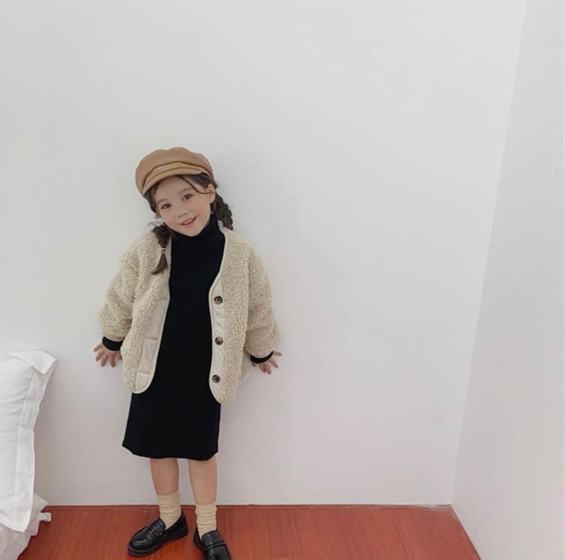 【即納】親子おそろい ふんわり裏起毛 ボアコート》》》》》》》》》》》》親子コーデ ボア コート