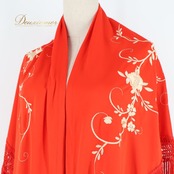 フラメンコ 衣装 シージョ ピキージョ レッド系 赤 刺繍 花柄 フレコ フリンジ トライアングル ダンス パーティ 発表会 スカーフ フラメンコ用品 衣装小物 ステージ衣装 差し色 華やか 柄物 花刺繍 ダンス衣装 舞台衣装 かわいい