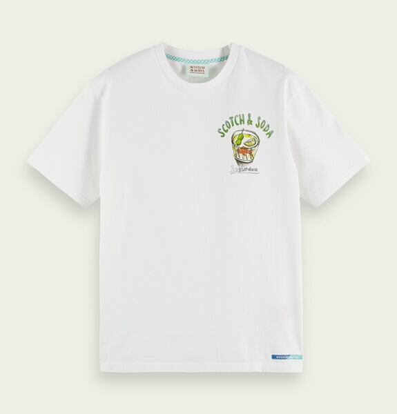 本物スコッチアンドソーダSCOTH\u0026SODAコットンプリント半袖TシャツメンズL