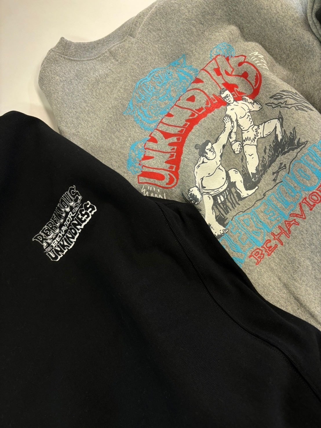 ☆REBELLIOUS BEHAVIOR☆ コラボ スエット 【ミックスグレー