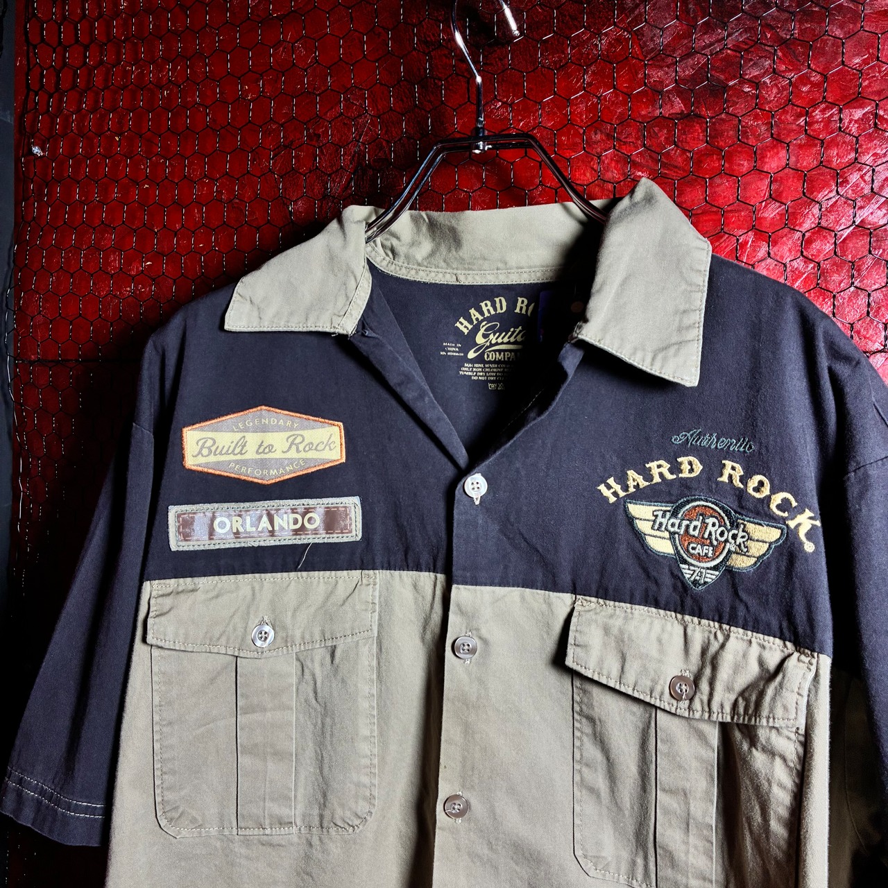 Hard Rock CAFE ワークシャツ　刺繍　ハードロックカフェ