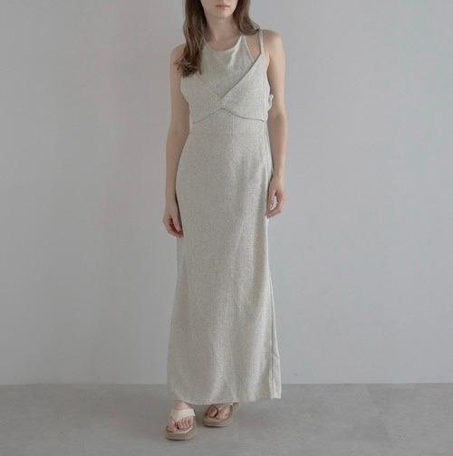 ビスチェ風レイヤードワンピース