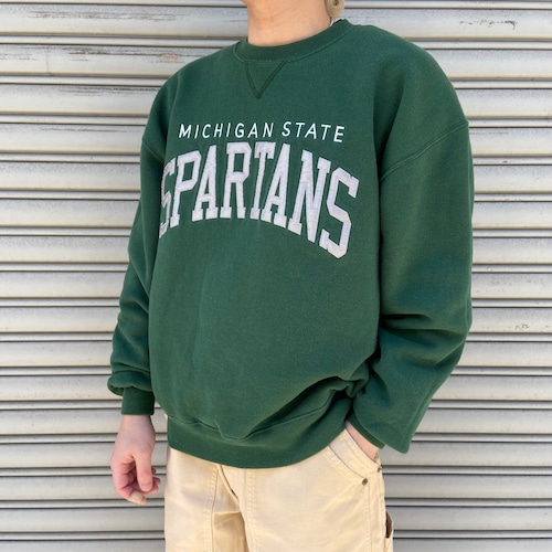 90s USA製 ラッセルアスレティック カレッジロゴスウェット グリーン XL