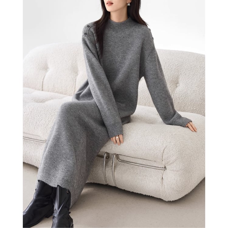 ストレート ニットワンピース ◆2col YH9799