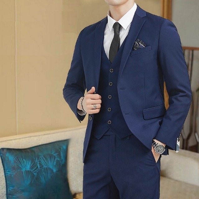 ビジネス紳士メンズスリーピーススーツ