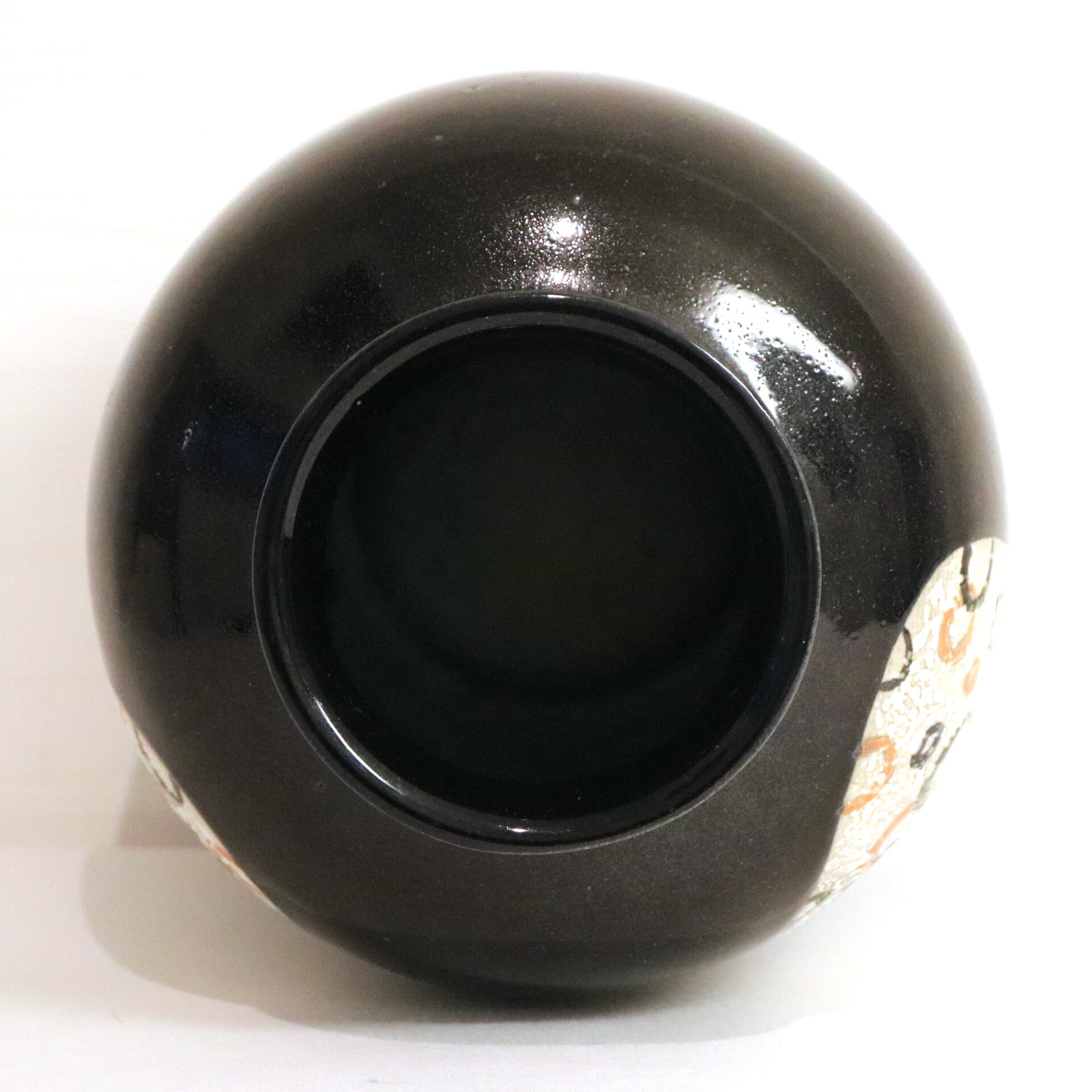 壺型花瓶・花器・陶器・モダン・ブラック・No.200815-005・梱包サイズ