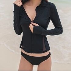 水着 ビキニ ラッシュガード セパレート 長袖 胸元 谷間 谷間魅せ