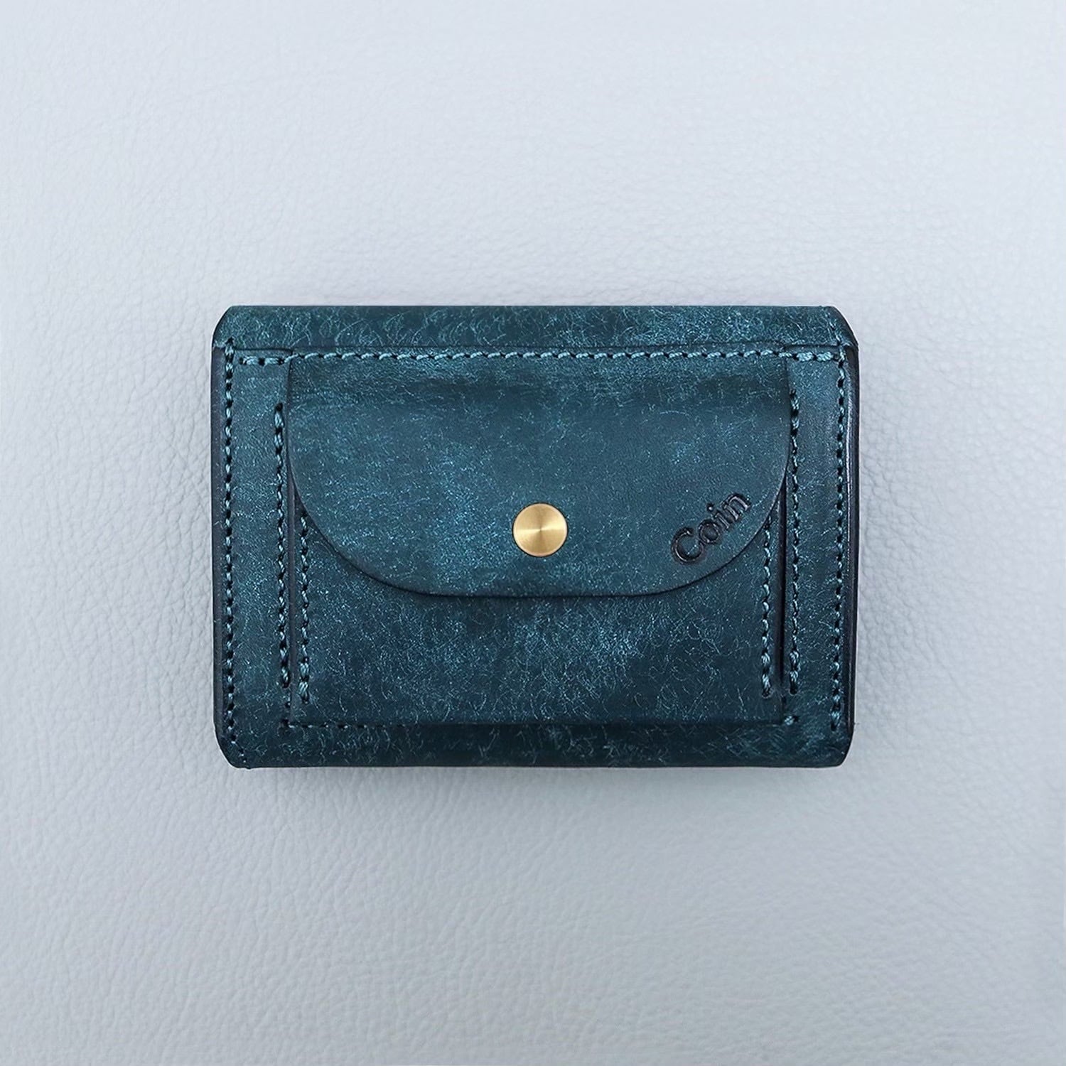 Iru×池之端銀革店　PUEBLO LEATHER COMPACT WALLET Iru×IKENOHATA GINKAWATEN】PUEBLO LEATHER COMPACT WALLET Brass
