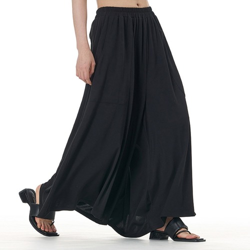 Comfortable Waist Rubber Cropped Wide Leg Pants 6colors I25030