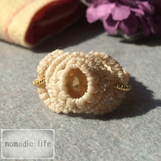 No.9//golden topaz ring from India【to-me】