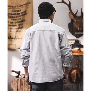 Urban pinstripe double pocket shirt 1258