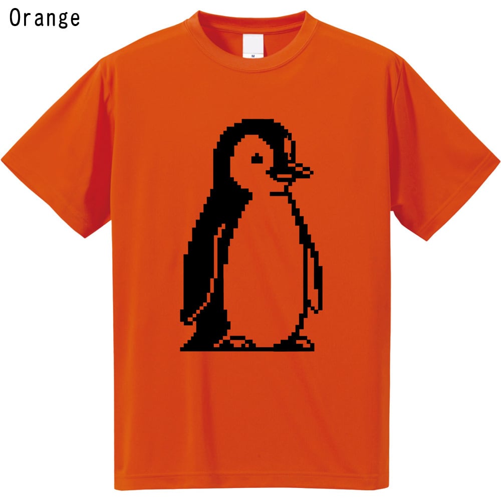 全4色) 吸水速乾！ドット絵 ペンギン ドライTシャツ 【ピクセルアート
