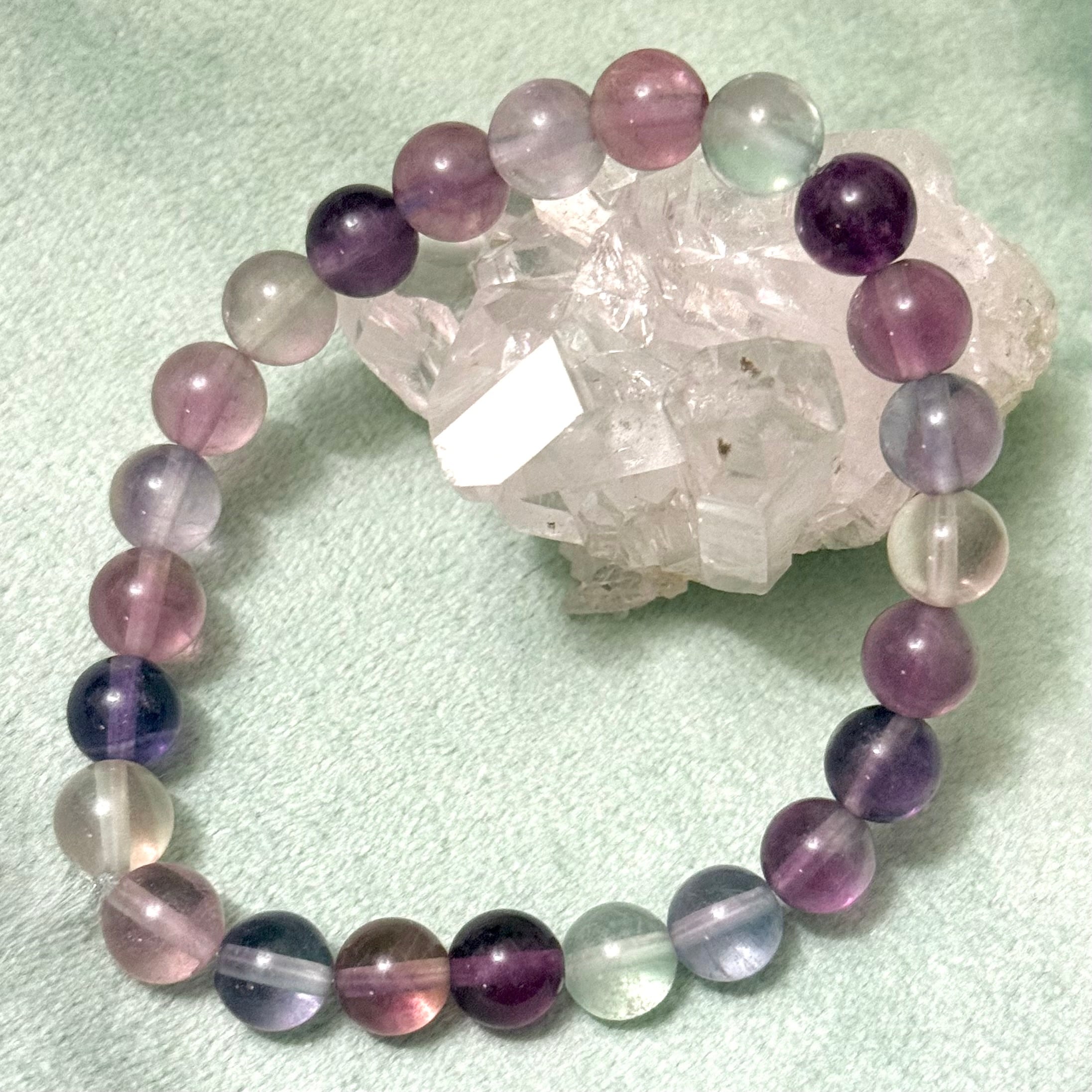 フローライトたんのブレス！グラデーションぽくしたよ！ 高品質フローライト】 思考をクリアに、心を自由に。光の