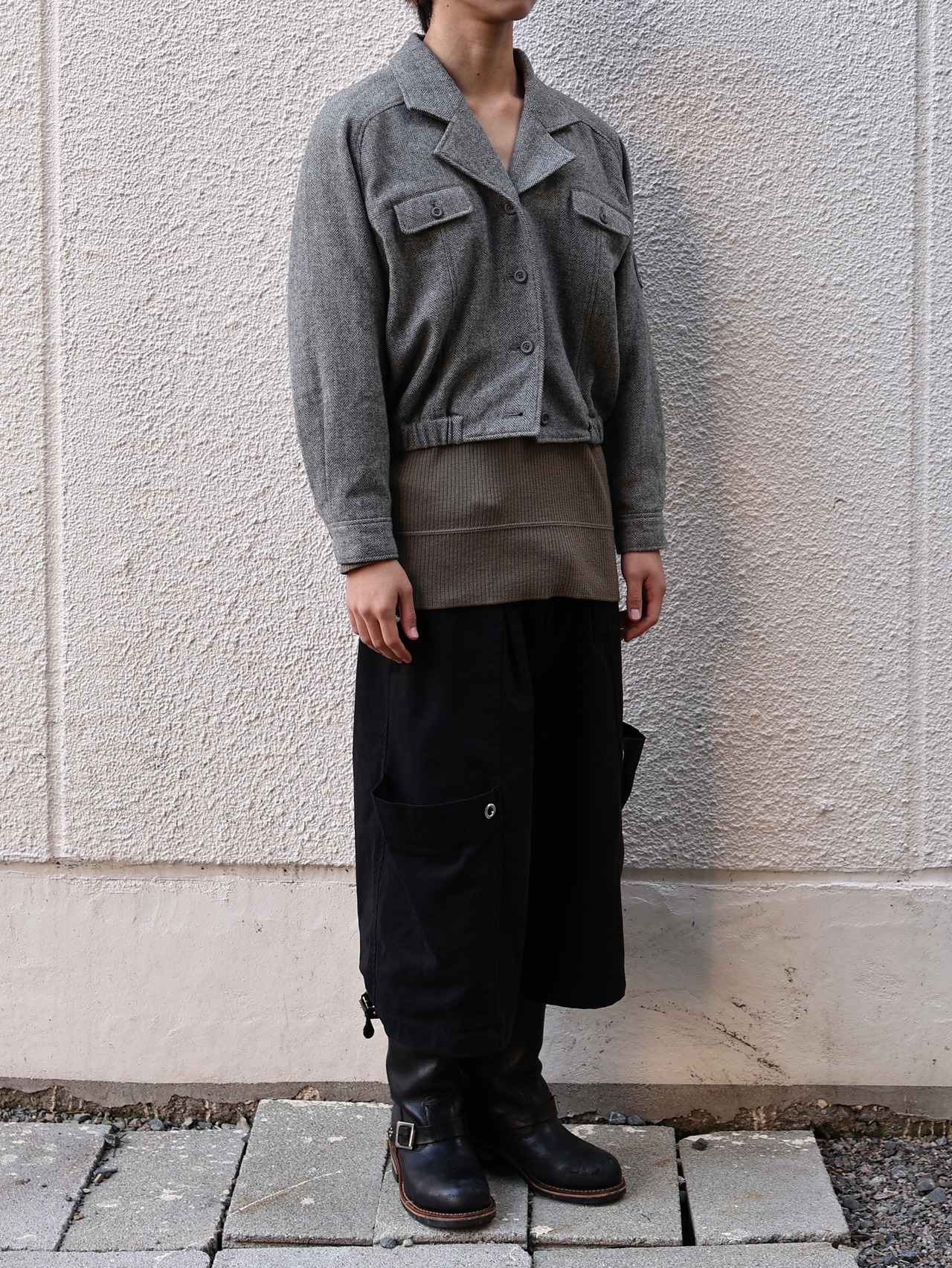 【balenciaga sports】cropped button blouson