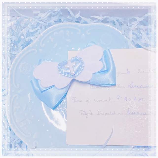 天使モチーフ 翼付きリボンヘアアクセサリー｜9cmサイズ・ゆめかわ×サブカル対応｜SEASONZ