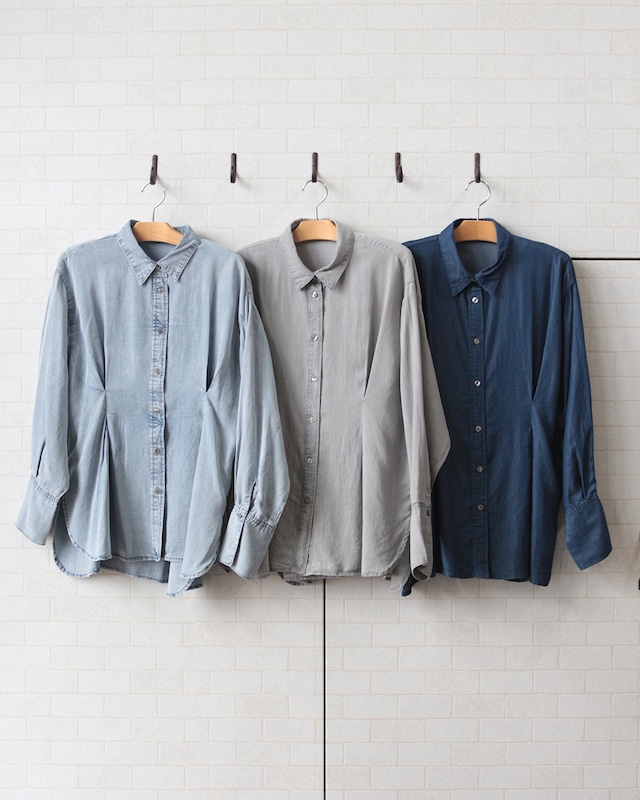 【hunch】テンセルデニムタックシャツ　(251232)