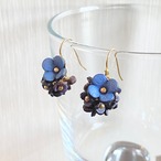 【完成品】プチアナベル ピアス/イヤリング(花色ラベンダー＆パープル）