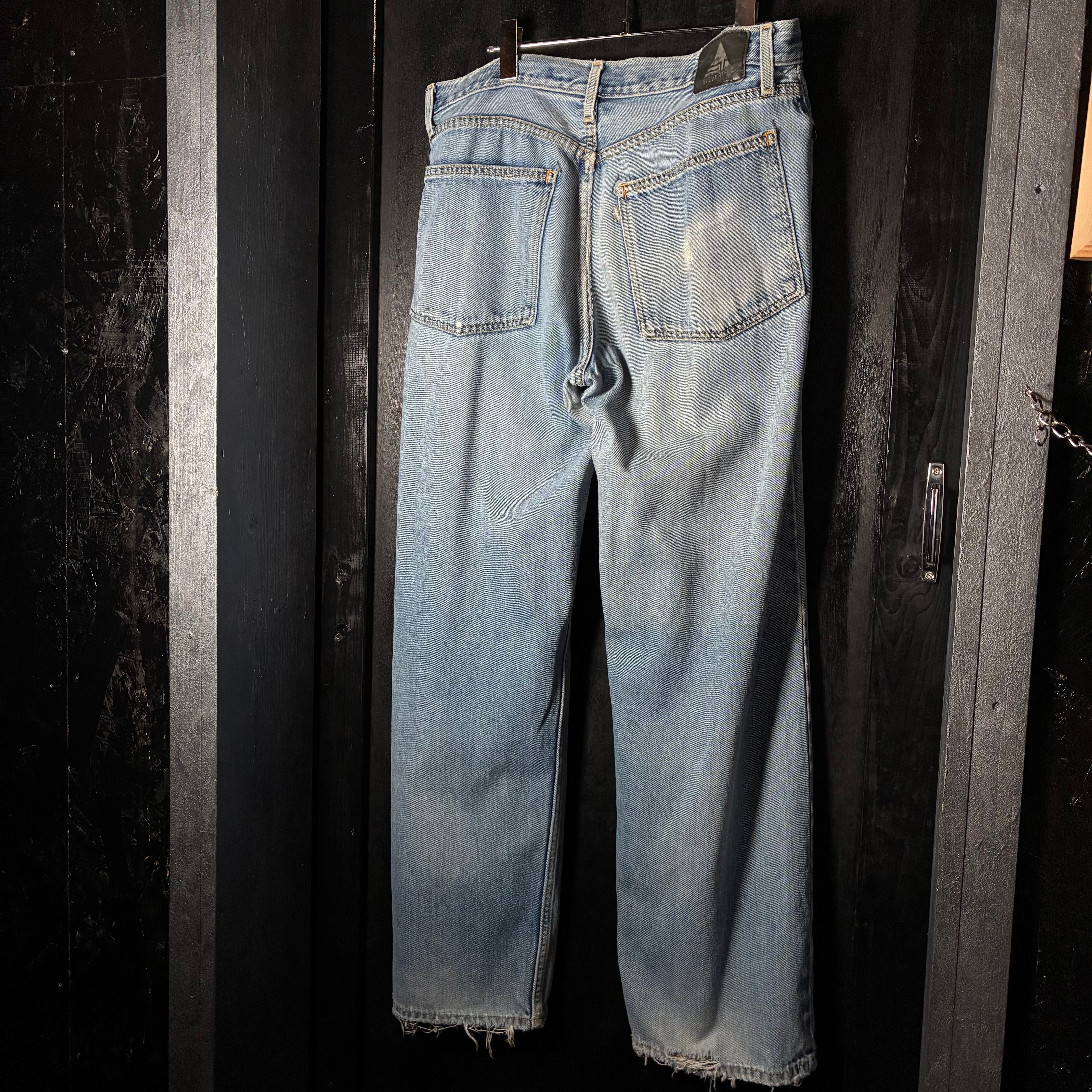 Levi's Silver Tab LOW+LOOSE W32 ブルー ダメージ リーバイス