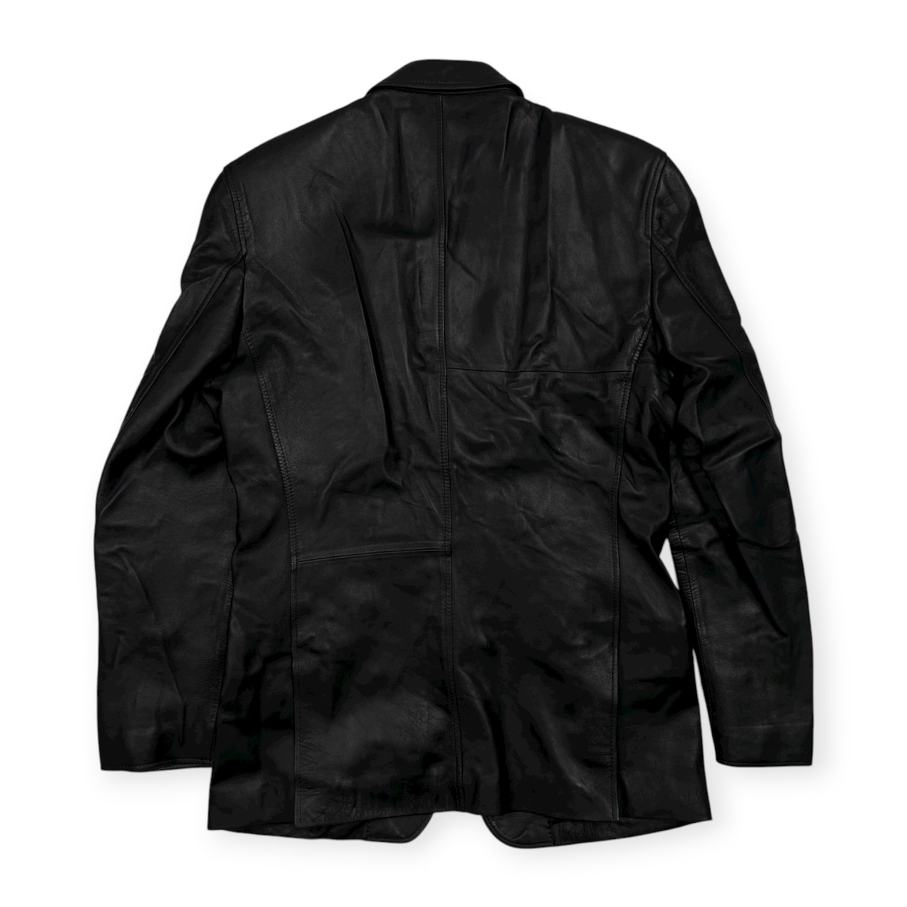 希少L / Paul Smith ポールスミス LONDON 本切羽 ラムレザー 3B テーラードジャケット サイズ L /羊革 レザージャケット /黒 ブラック メンズ