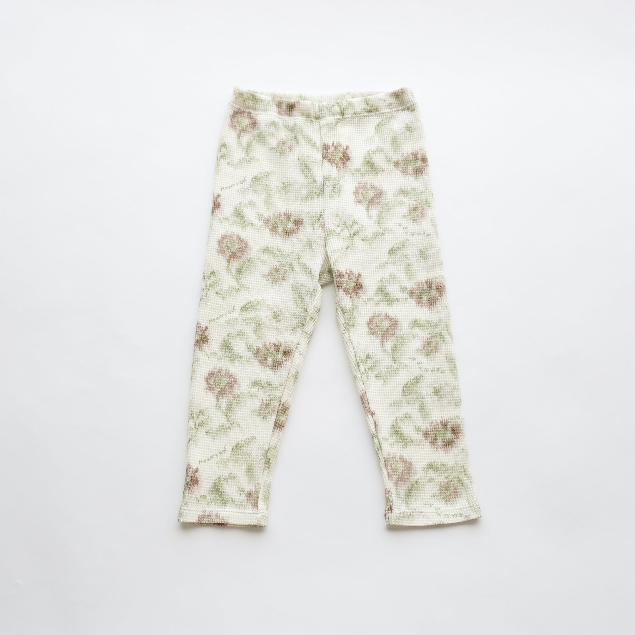 《MOUNTEN. 2026AW》flower camo thermal leggings / leaf green / 65-80cm