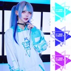 猫耳変則HOODIE『EMERALDxWHITE』