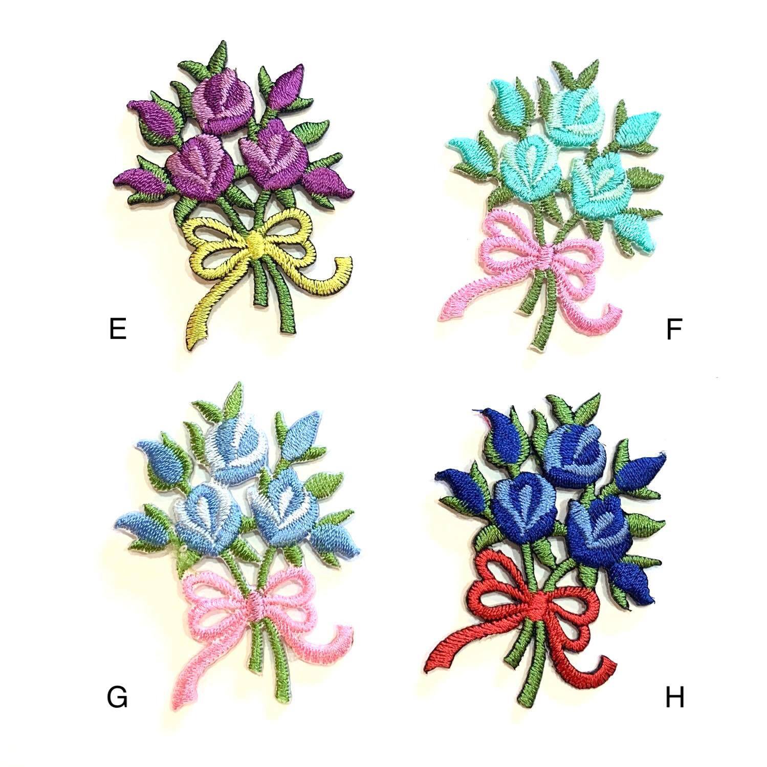 再入荷〉花束のワッペン（お花3つと蕾） | Dua-アクセサリーパーツショップ