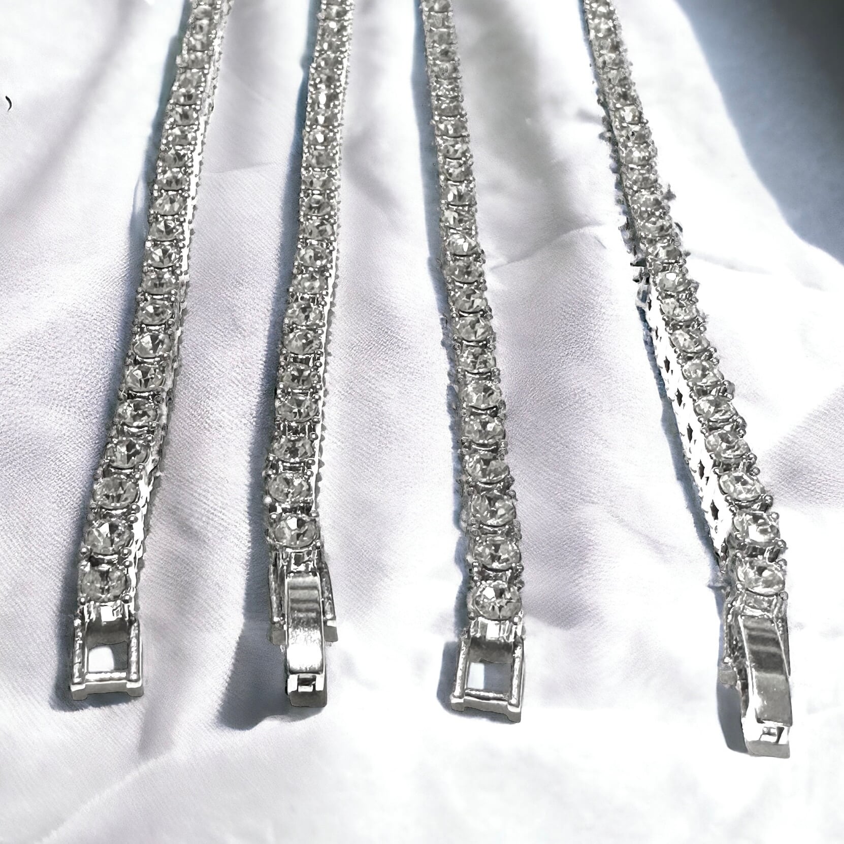 送料無料 テニスネックレス 60cm 50cm 45cm 幅4mm テニスチェーン