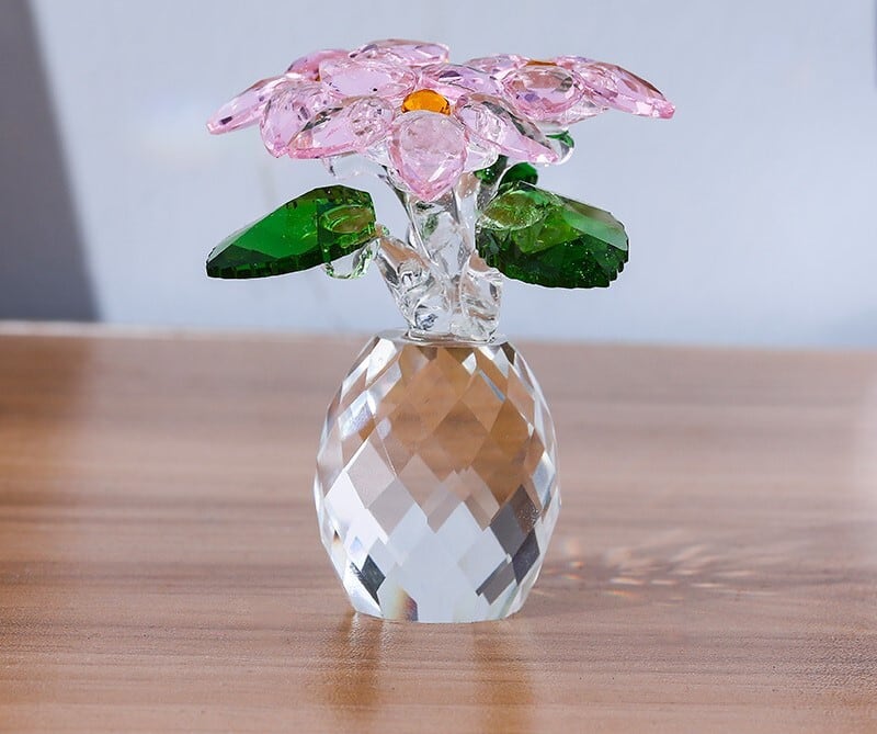 カラフルなクリスタルフラワーの装飾オブジェ 置物 | Russel 海外