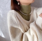 大粒バロックパールピアス