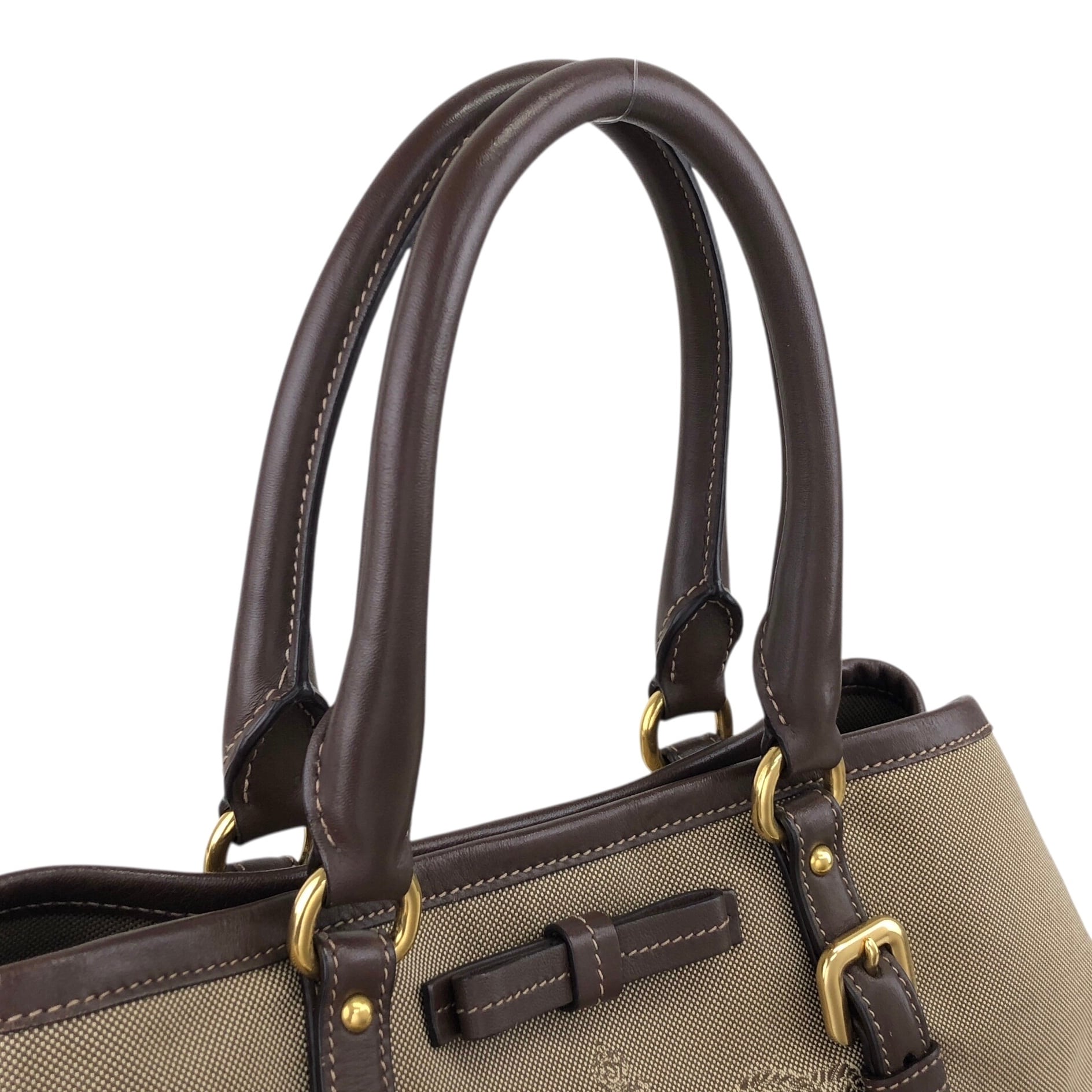 PRADA プラダ トートバッグ ブラウン ロゴ ジャガード vintage
