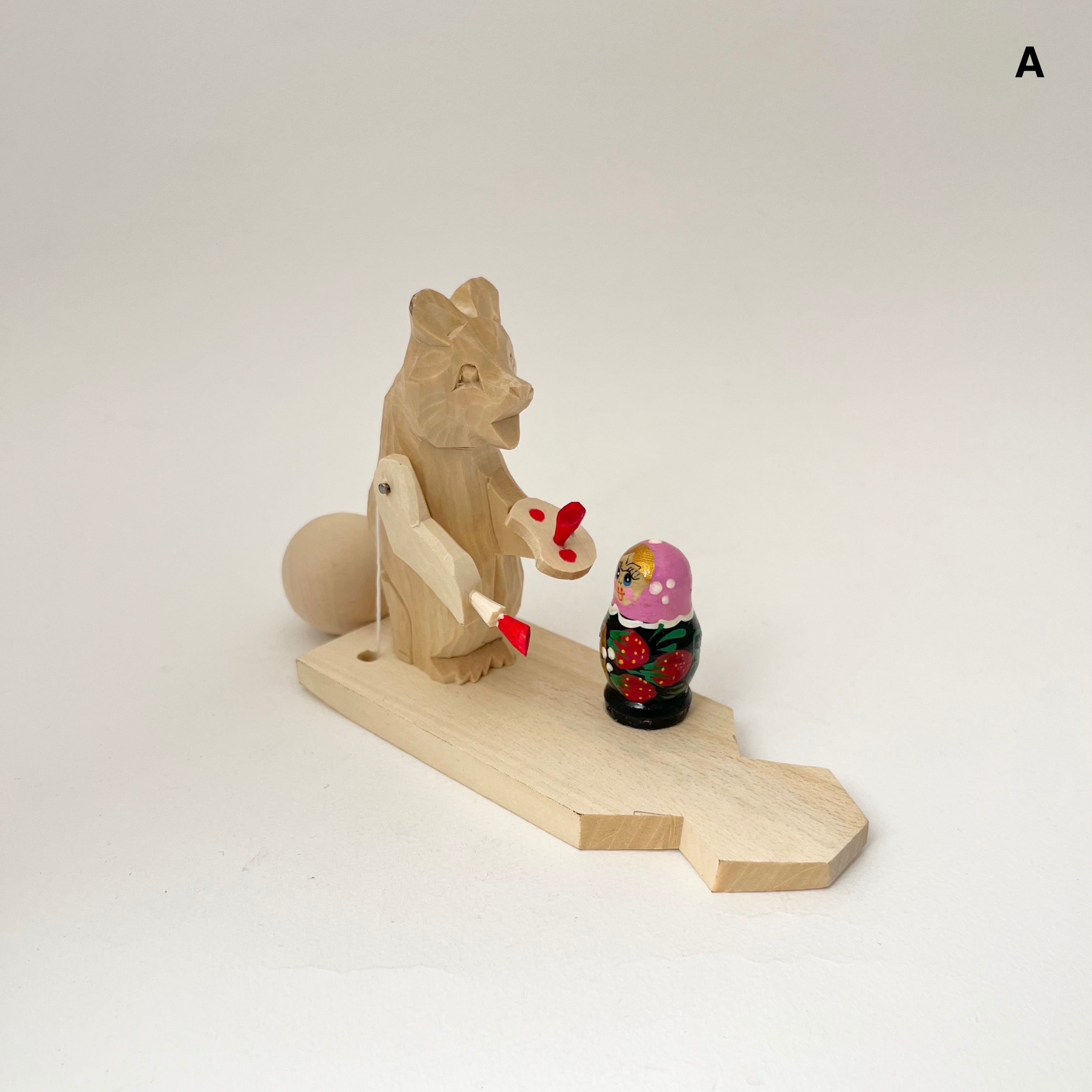 ボゴロツコエ木地玩具「クマのマトリョーシカ職人」いちご柄