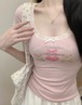 3色/レースネックドットプリントTシャツ ・78621