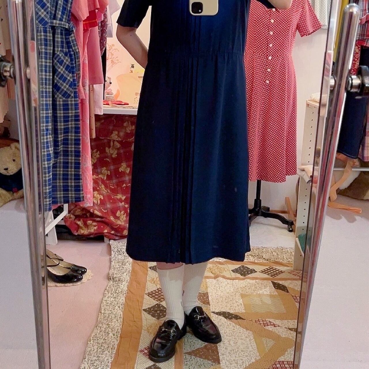 ribbon front pleats one-piece