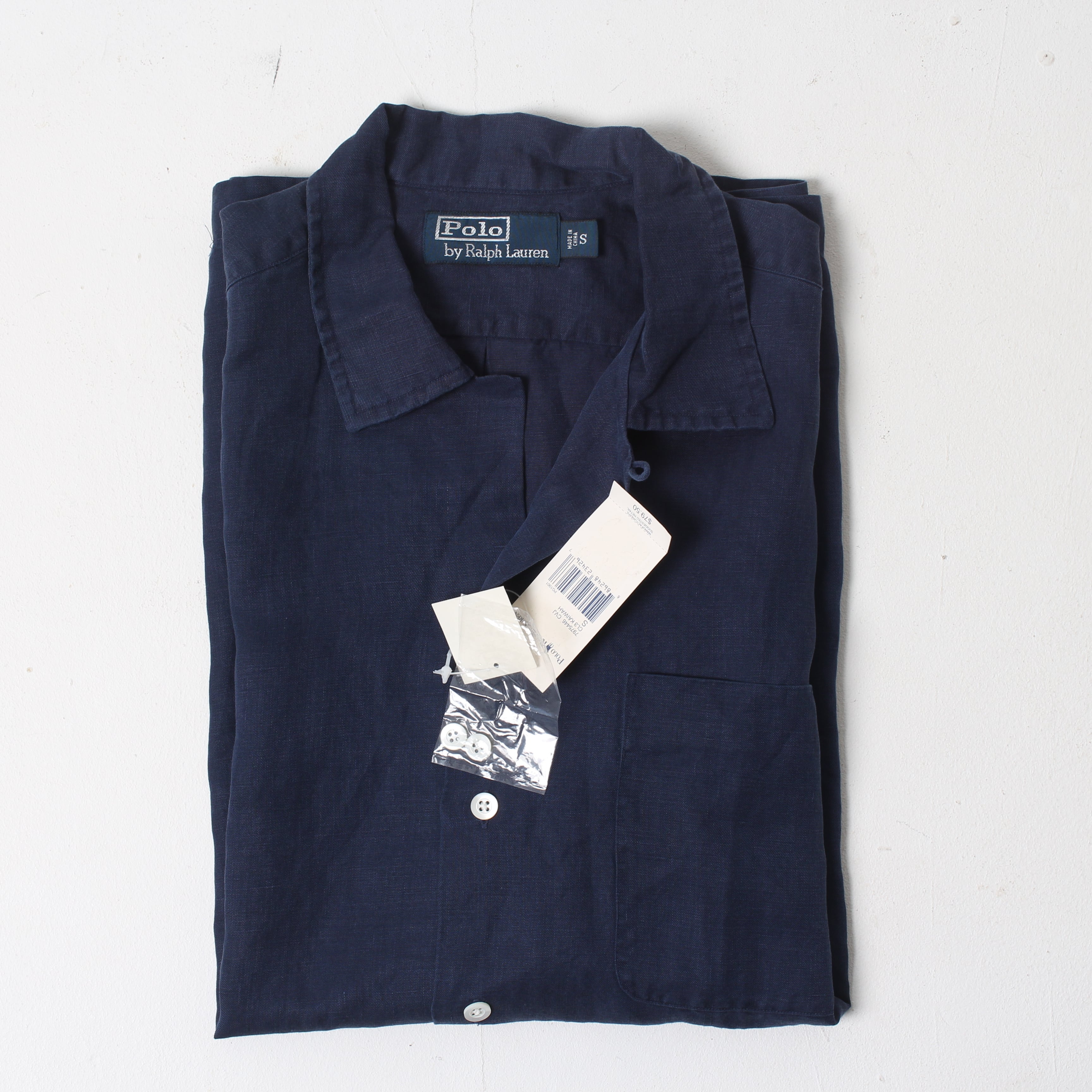 1990s～Polo by Ralph Lauren CALDWELL BLACK SILK COTTON S/S BOX