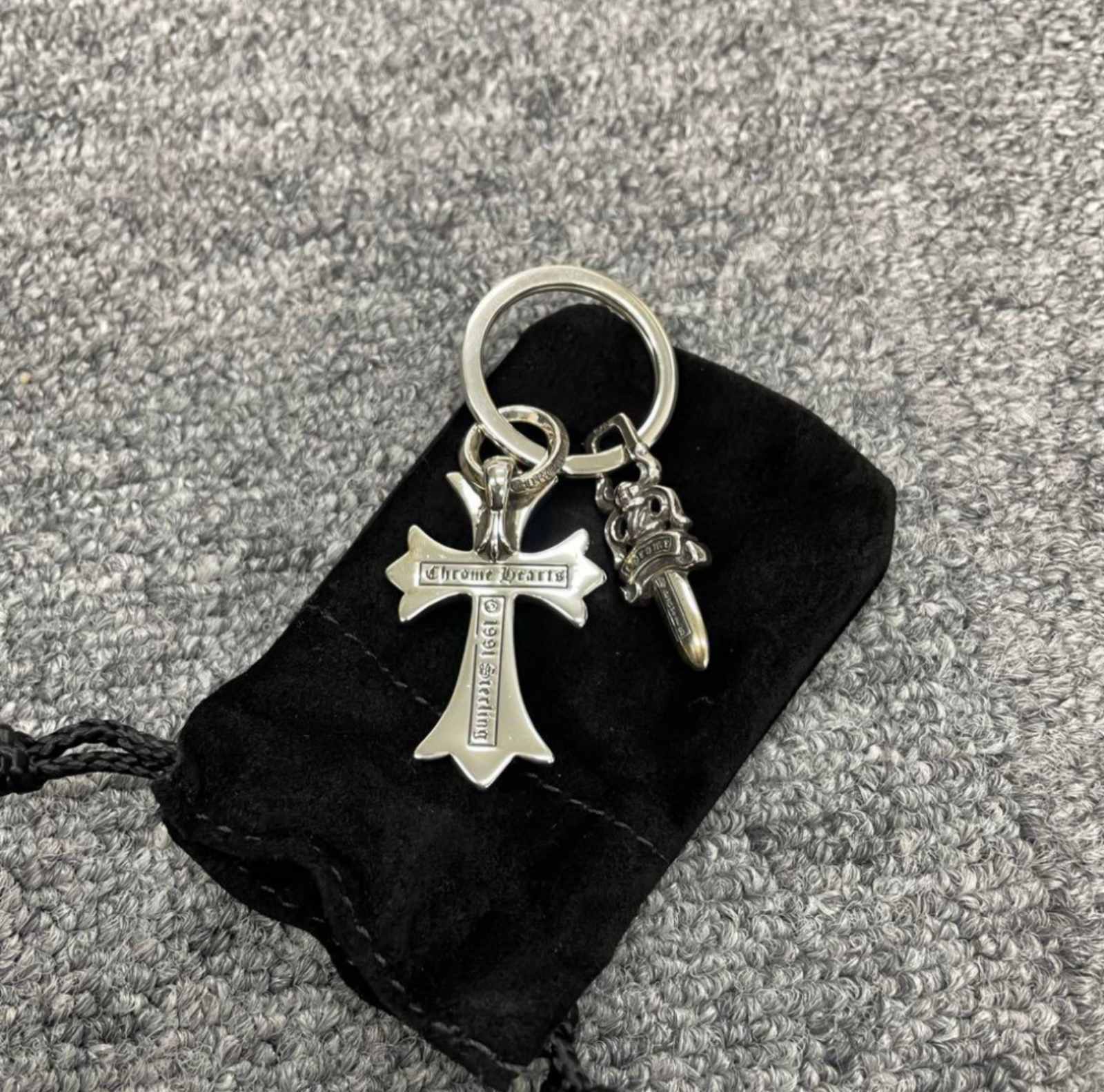 CHROME HEARTS クロムハーツ SMALL CROSS & #5 DGGR キーリング CHROME HEARTS クロムハーツ SMALL CROSS & #5 DGGR キーリング