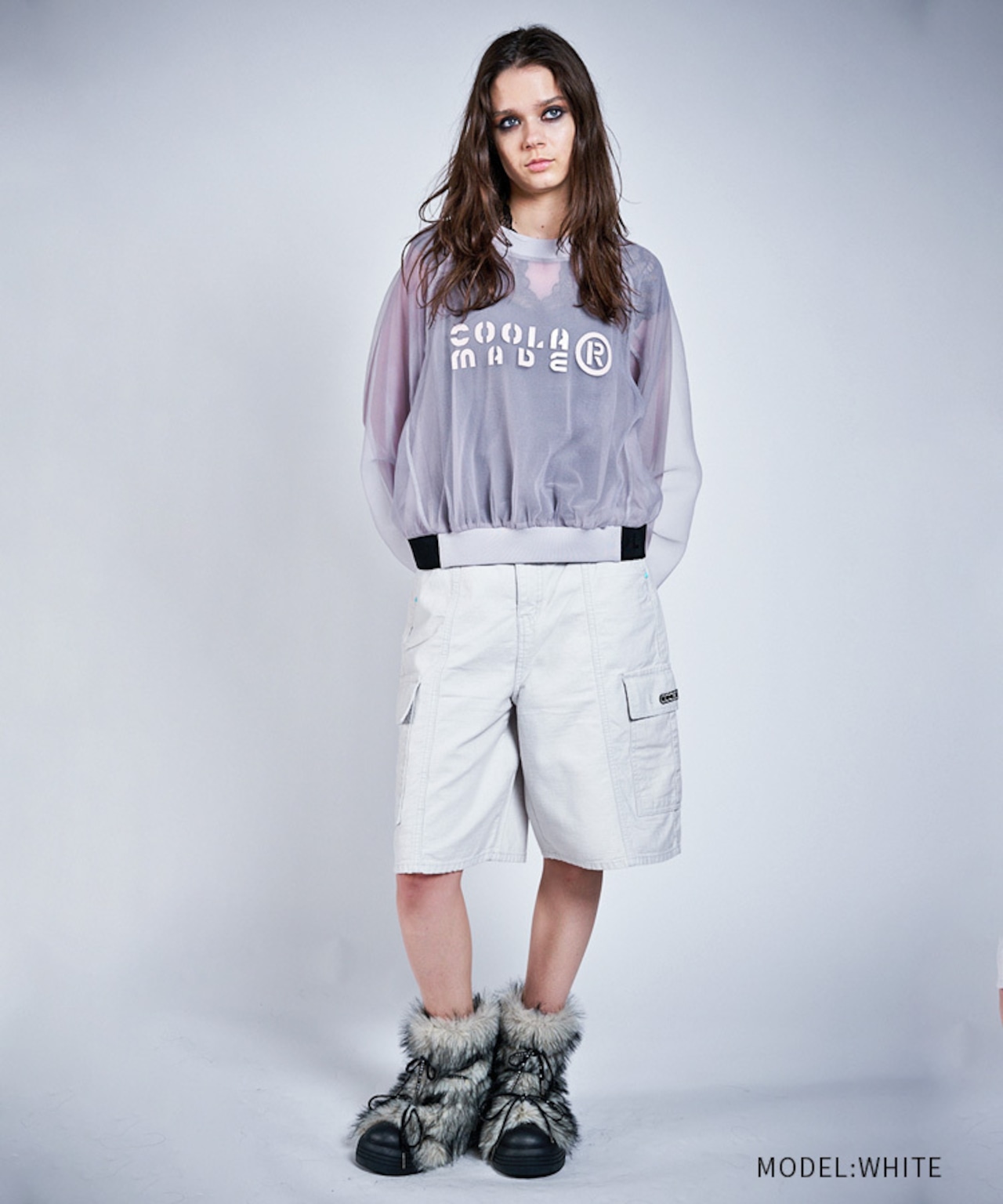 COOLAロゴコットンハーフパンツ (WHITE) CQ-47015