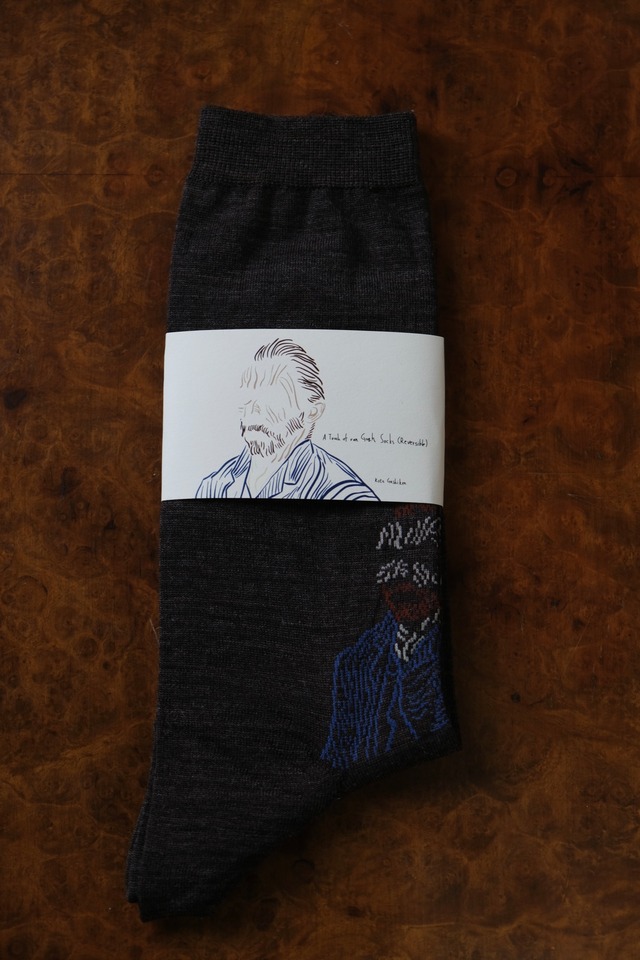 【kota gushiken】A Touch Of Van Gogh Socks -Dark Brown-