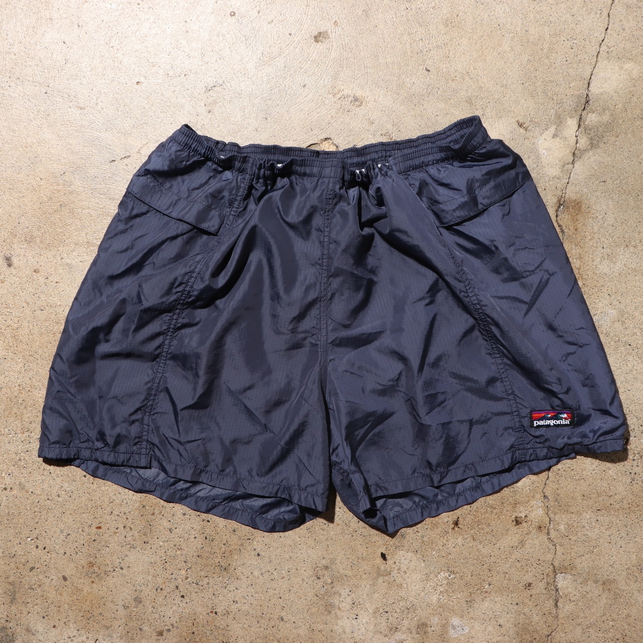 美品 波タグ XL 94年米国製 スイムショーツ patagonia パタゴニア ネイビー バギーズ リバーショーツ