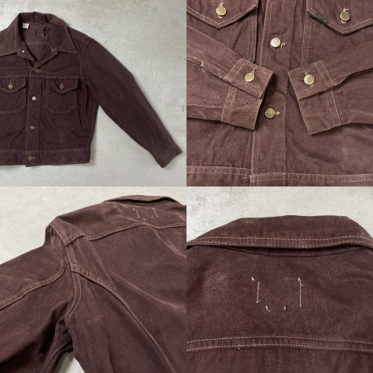 70年代 Lee リー モールスキン トラッカージャケット メンズM相当 古着 