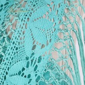 フラメンコ 衣装 ソニアジョーンズ SONIA JOHNES シージョ ピキージョ グリーン ブルー 緑 青 水色 フレコ フリンジ 編み込み ダンス パーティ 装飾 小物 グリーン系 フラメンコ衣装 おしゃれ レディース ダンス小物 踊り衣装 ステージ衣装 透かし編み